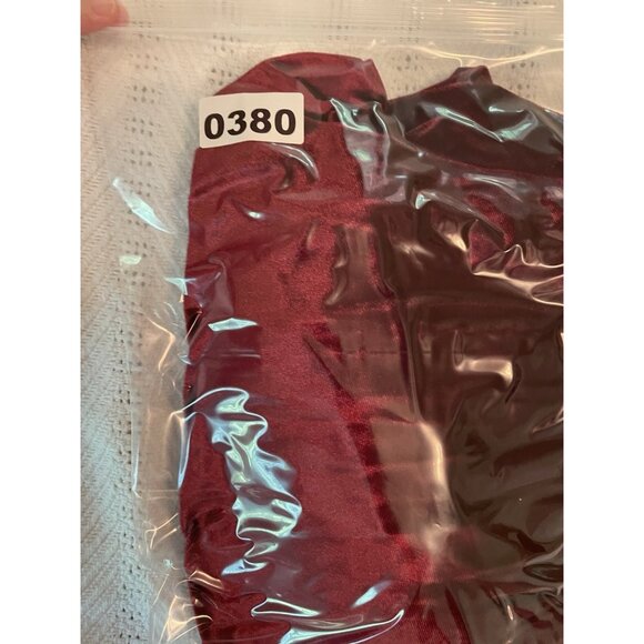 Cranberry Red Velour Dress 4X Empire Waist peasant Square neck Holiday Party - Picture 9 of 9